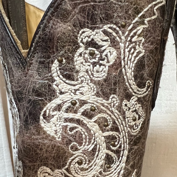 Corral Cowgirl Boots Pre-Owned by me Size Women’s 10 Brown Embroidered Leather - Picture 7 of 12